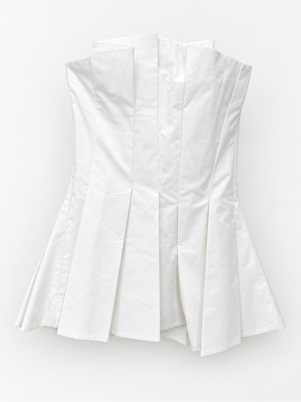 RÓHE Tulip Bustier White Cotton Strapless Peplum Top FR 34